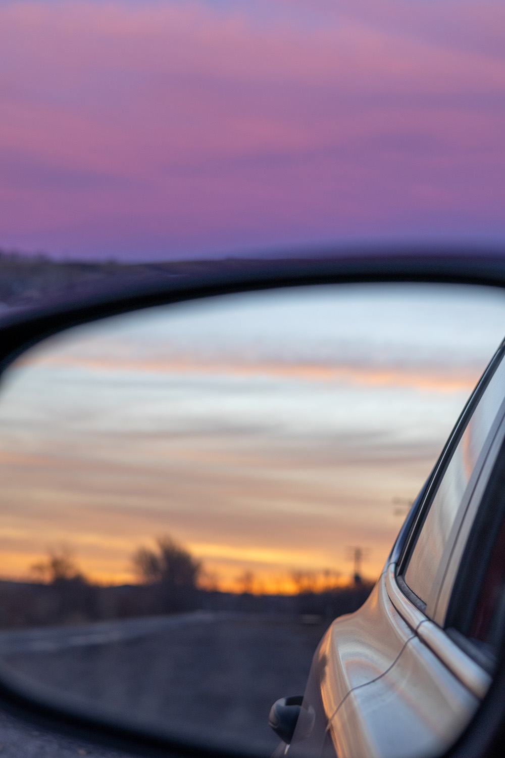 Sunset through mirror